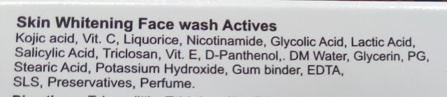 ethiglo face wash ingredients