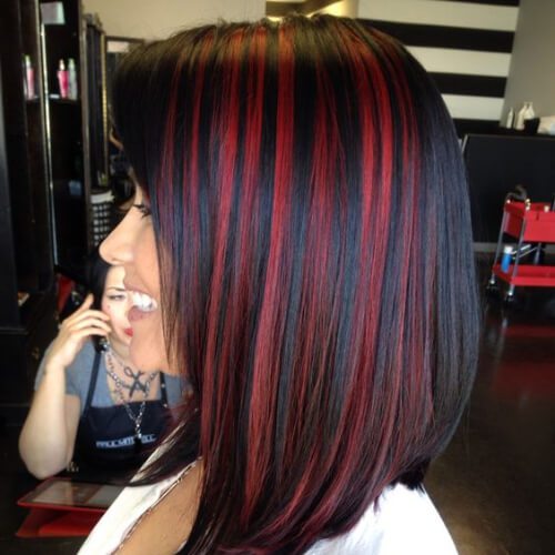 Black Hair And Red Highlights Winter Hair Color Ideas Burgundy Hair Colors  Shades And Styles Black  YouTube