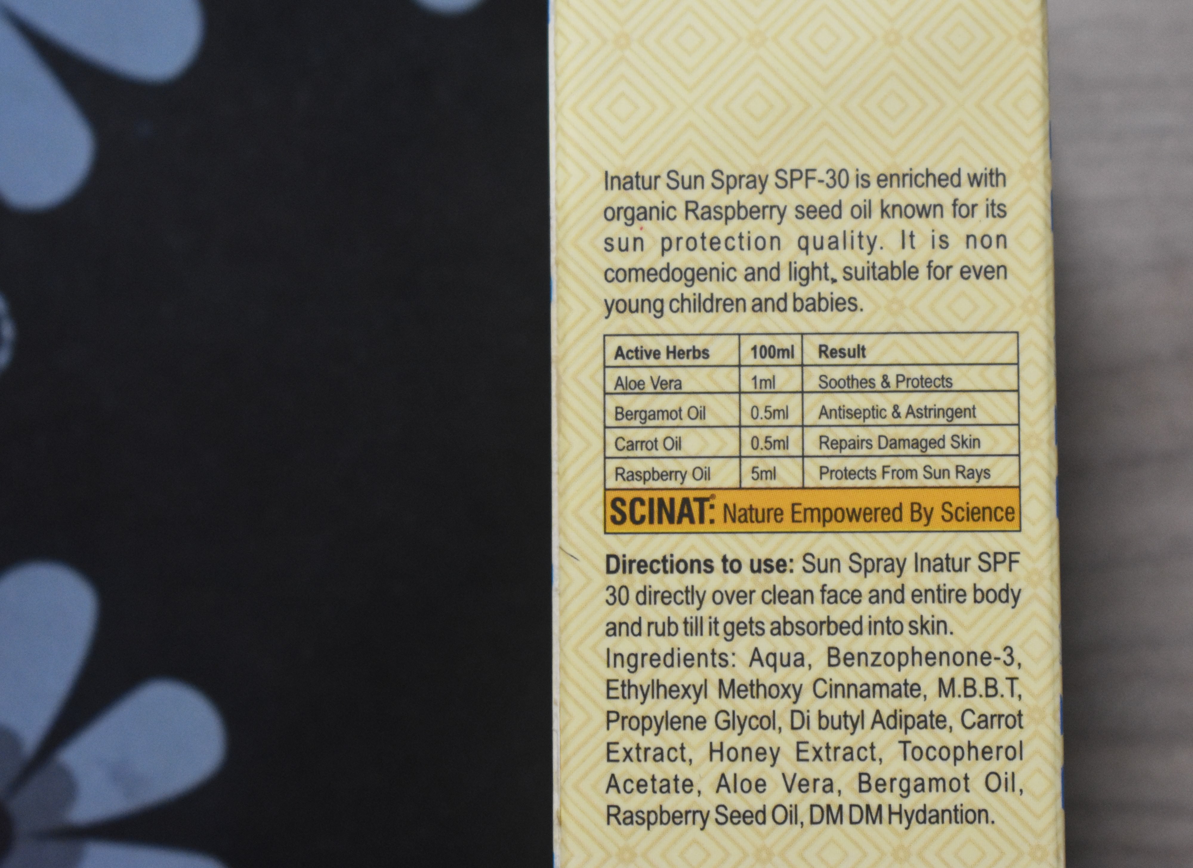 INATUR Sun Spray SPF 30 Sunscreen Review