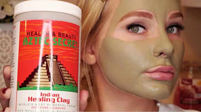 aztec clay mask on sensitive skin