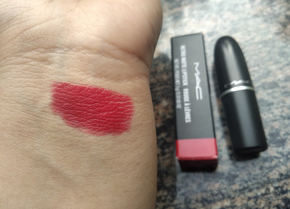 mac ruby woo lipstick review swatches