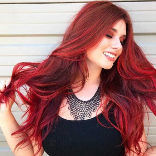 scarlet red hair