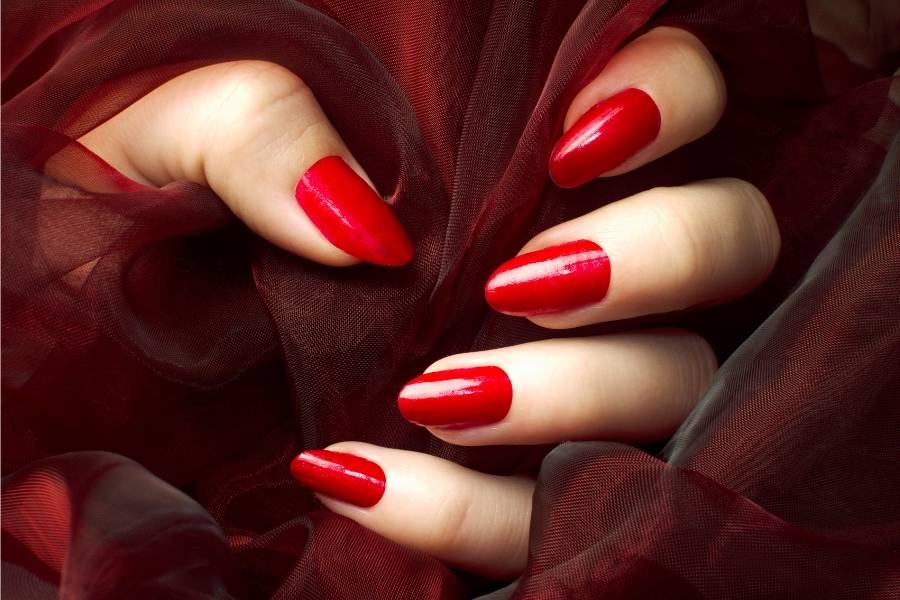 7. "Deep Red Velvet Nails" - wide 4