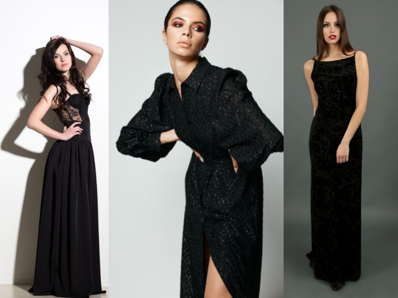 trajes negros para mujeres