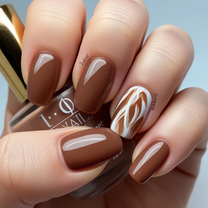 Caramel Swirl nails