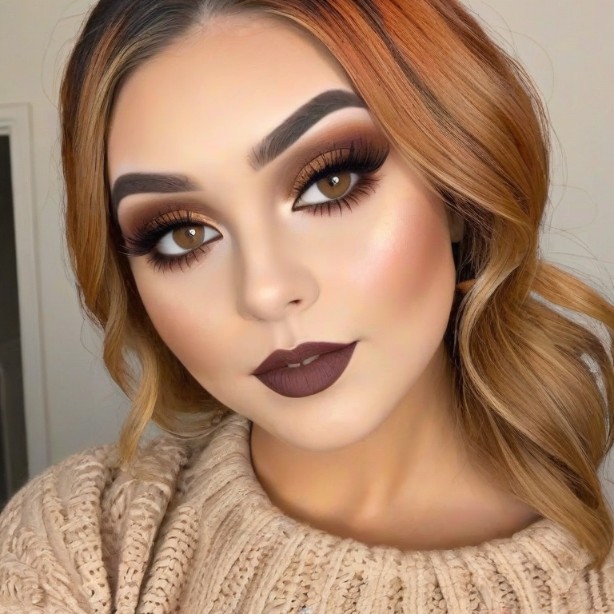 Fall colors makeup look