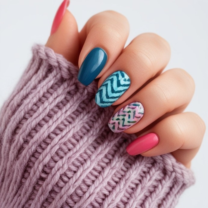 Knitted Sweater Pattern Nails