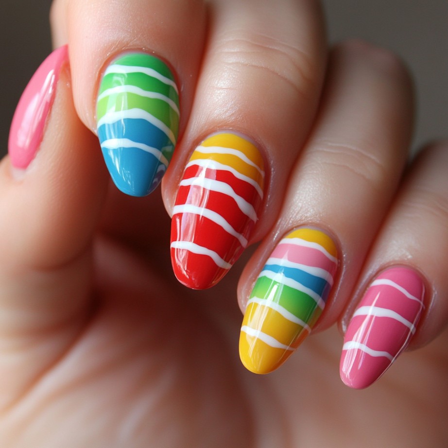 colorful carnival nails