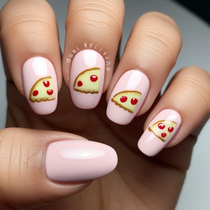 slices of pie nail design