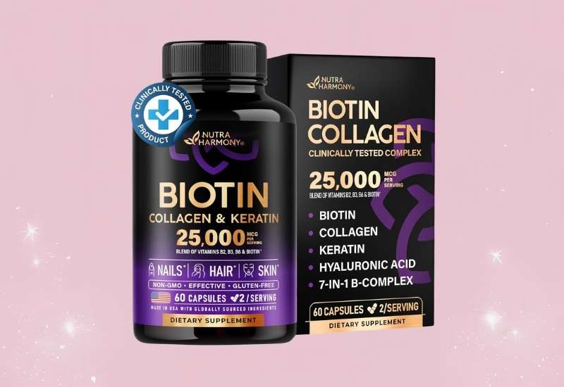 NUTRAHARMONY Biotin Capsules with Collagen & Keratin