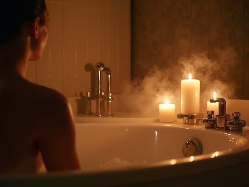 woman enjoying her evening self-care routine