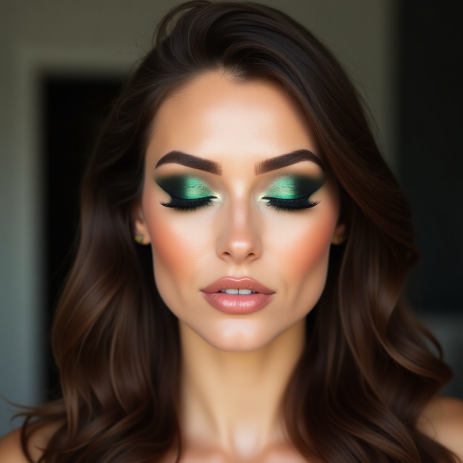 Emerald Eyes with Nude Lip