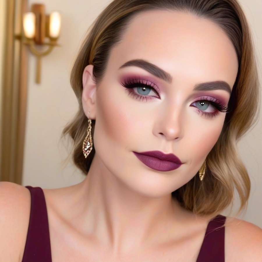 plum makeup look for christmas