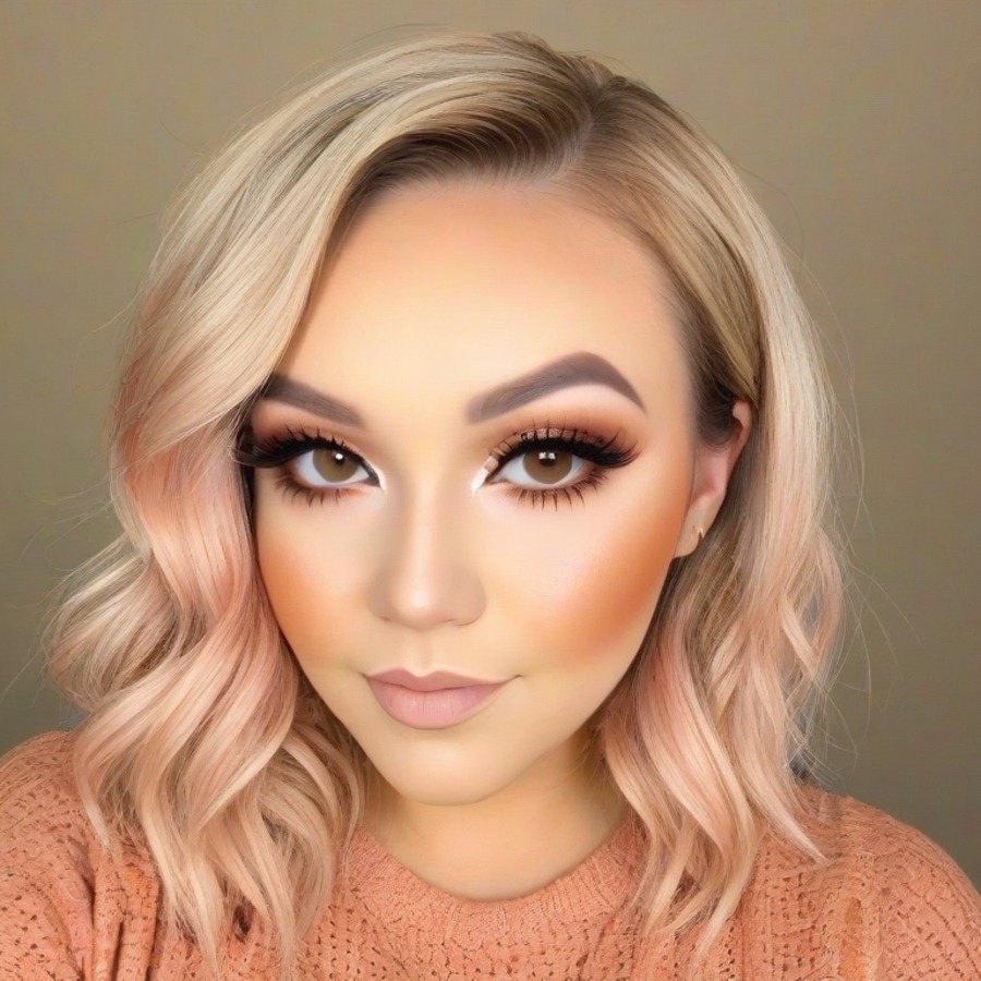 peach makeup look for christmas