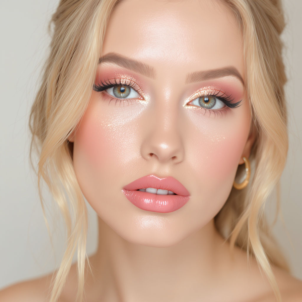 Soft Glow Angel makeup Look for christmas