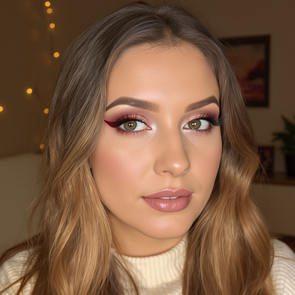 burgundy jewel-toned makeup look